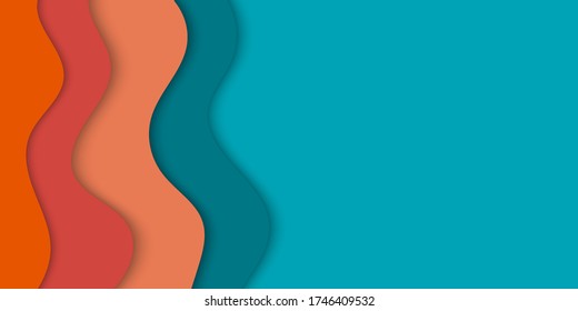 Abstract papercut layers create topography map  background., Vector illustration for design.
