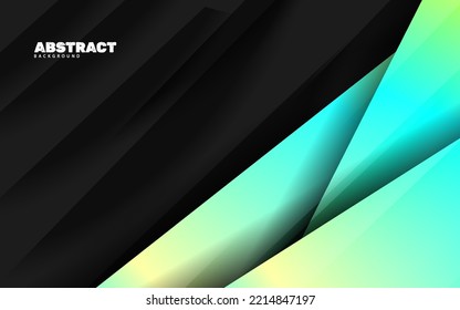 Abstract papercut overlap layer black and blue color background