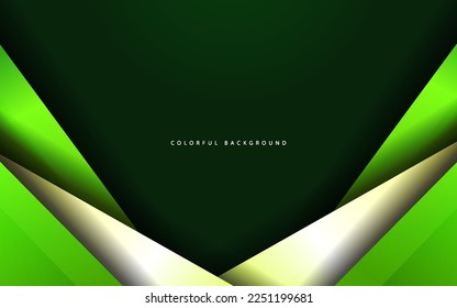 Abstract papercut overlap layer green color background vector