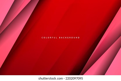 Abstract papercut overlap layer red color background