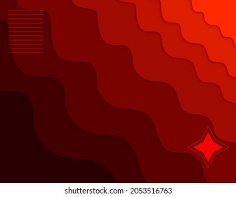 Abstract papercut red gradient background poster