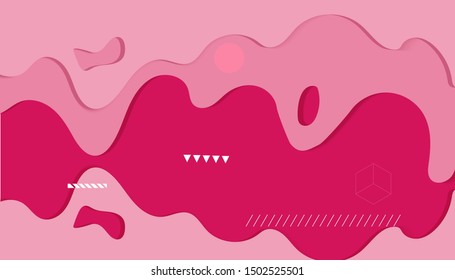 Abstract papercut smooth pink background vector with fluid - eps 10 vector