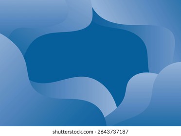  Abstrato papel-corte fundo estilo em tons de azul com camadas onduladas suaves formando um espaço central orgânico. Ideal para designs modernos, layouts criativos ou apresentações digitais que precisam de camadas 