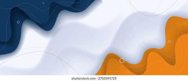 abstrato estilo de papel fundo com linhas onduladas em azul, amarelo, laranja e branco. ótimo para apresentações, designs de sites, cartazes e projetos de arte digital.