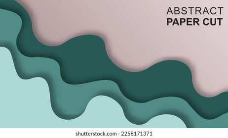 Abstract papercut style design for background. Modern background for placards, poster, banner, invitation, covers and other. Vector illustration. EPS 10.