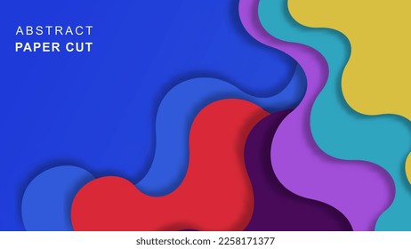 Abstract papercut style design for background. Modern background for placards, poster, banner, invitation, covers and other. Vector illustration. EPS 10.