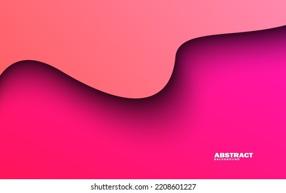 Abstract papercut wave shape pink colors background