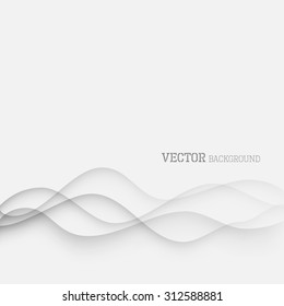 Abstract papercut waves background template in white