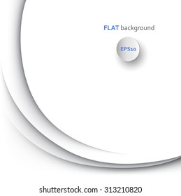 Abstract papercut waves background template in white