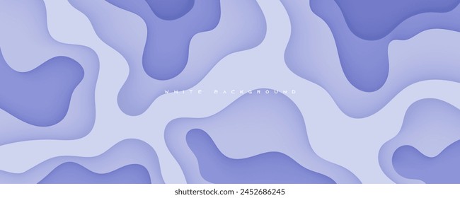 Abstract papercut wavy white background smooth color decorative shape design.