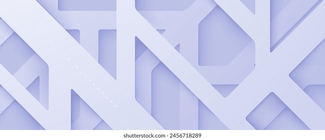 Abstract papercut white background line overlap layers decorative shape design.