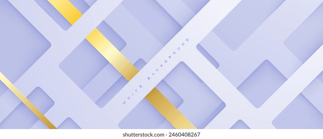 Abstract papercut white background line overlap layers decorative shape design.