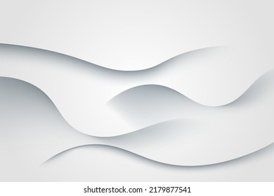 abstract papercut white shadow wavy dimension layers background. eps10 vector	