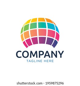 Abstract parachute logo design template