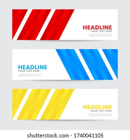 Resumen de la plantilla de banner del elemento Parallelogram. Minimalista y simple. Ilustración vectorial. Diseño promocional para banner, portada, web, afiche o cualquier medio.  Cualquiera puede usar este diseño fácilmente.