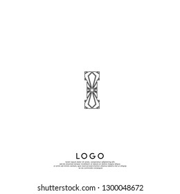 abstract parallels I logo letter lines design concept