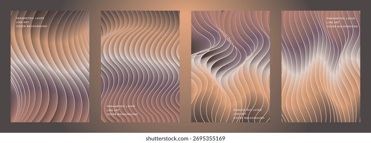 abstrato linha paramétrica arte camada árvore de madeira cor capa cartaz fundo design conjunto, para capa, folheto, cartaz, revista, etc
Conjunto de design vetorial EPS 10 tamanho A4