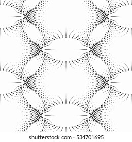 Abstract parametric pattern made of dots. Seamless generative vector texture. Monochromatic duotone style