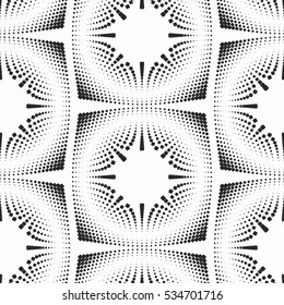 Abstract parametric pattern made of dots. Seamless generative vector texture. Monochromatic duotone style