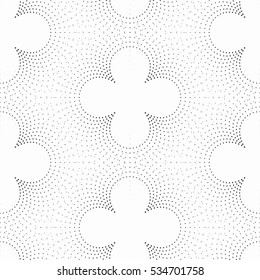 Abstract parametric pattern made of dots. Seamless generative vector texture. Monochromatic duotone style