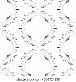 Abstract parametric pattern made of dots. Seamless generative vector texture. Monochromatic duotone style