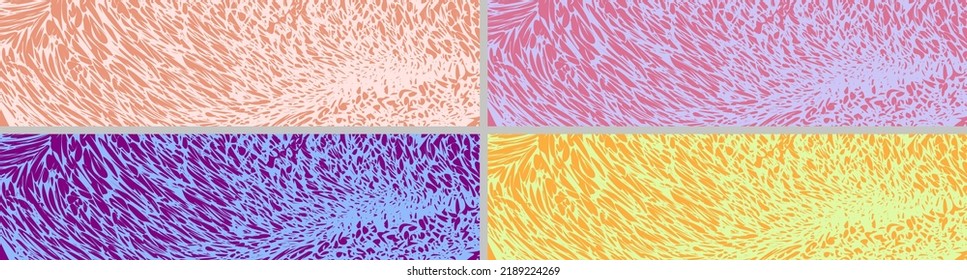 Abstract Parametric Patterns In Four Trendy Color Options. Pacific Pink, Calming Coral, Velvet Violet An Other. Vector Illustration, Eps 10.