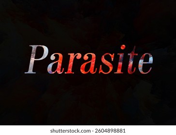 Abstract Parasite Text Effect Design Black Background