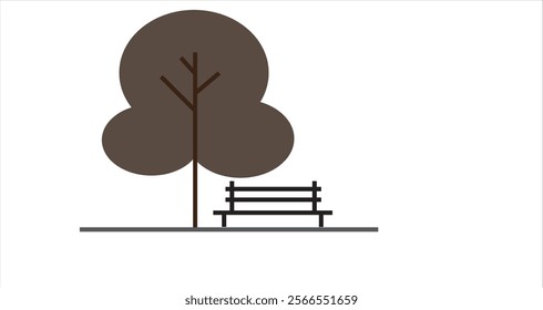 Abstract Park icon,Suitable for mobile application on white background.
