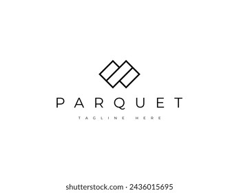 abstract parquet wood floor logo design