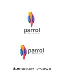Abstract Parrot Bird Logo Design Creative sign . Colorful Parrot Bird Logo Icon Design