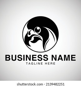Abstract Parrot Head Logo |  Bird silhouette side view vector logo