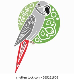 Abstract parrot logo. Stylized bird art.
