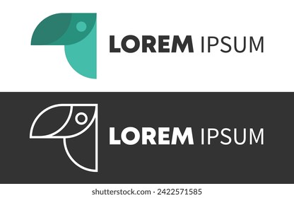 Logo de Parrot abstracto, plantilla de logotipo vectorial