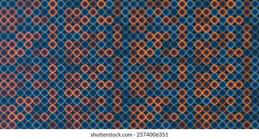 Abstract Partially Faded Spotted Pattern, Small Circular Gradient Shapes, Spots of Random Sizes and Changing Colors of Blue, Brown, Red and Orange - Geometric Mosaic Texture, Vector Background Design