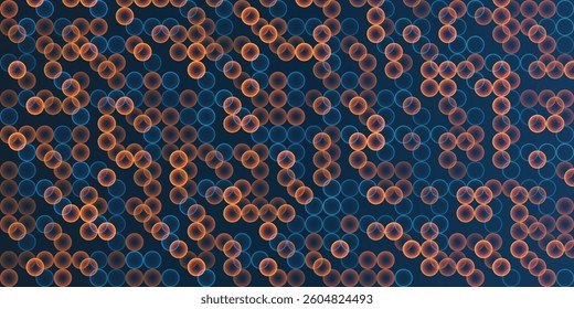 Abstract Partially Faded Spotted Pattern, Small Circular Gradient Shapes, Spots of Random Sizes and Changing Colors of Blue, Brown, Red and Orange - Geometric Mosaic Texture, Vector Background Design