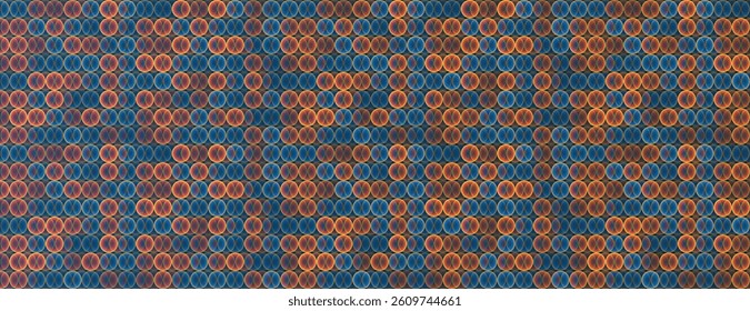 Abstract Partially Faded Spotted Pattern, Small Circular Gradient Shapes, Spots of Random Sizes and Changing Colors of Blue, Brown, Red and Orange - Geometric Mosaic Texture, Vector Background Design