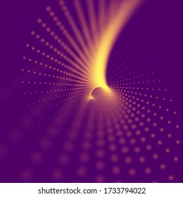 Abstract particle background made of particles with depth of field. Technology vector illustration.