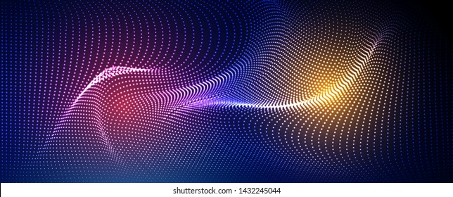 Abstract particle fractal background, hi-tech and big data background illustration