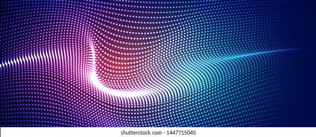 Abstract particle fractal background, hi-tech and big data background illustration