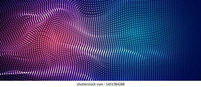 Abstract particle fractal background, hi-tech and big data background illustration