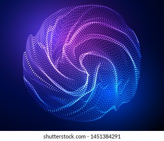 Abstract particle fractal background, hi-tech and big data background illustration