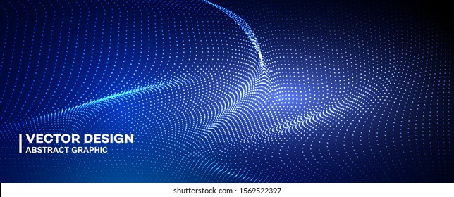 Abstract particle fractal background, hi-tech and big data background illustration	