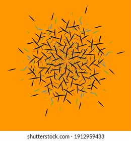 partícula abstracta aislada en fondo naranja