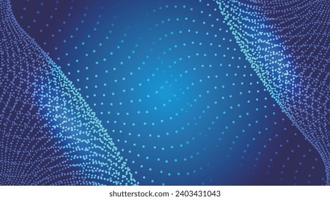 Abstract Particle line, blue Particle technology vector poster background.