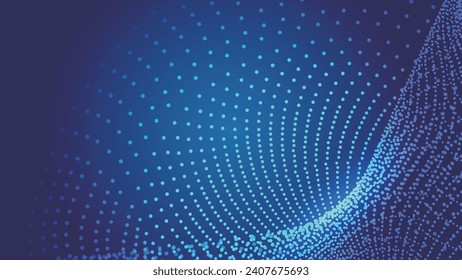 Abstract Particle line, blue Particle technology vector poster background.