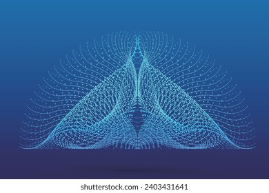Abstrakte Grafiken der Partikelzeile, Technologie, Vektorgrafik-Poster-Hintergrund.