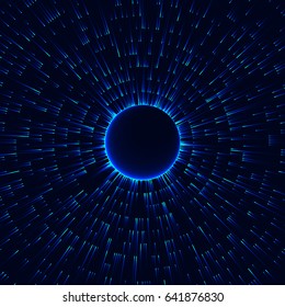Abstract Particle Space Background. Cosmic traveling. Gradient Lines.