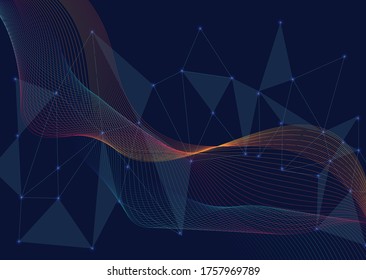 Abstract particle technology background. color wave