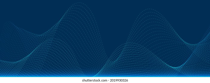 Abstract particle technology, wave design, digital network background, vector communication concept