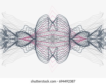 abstract particle vertical shape, black and white